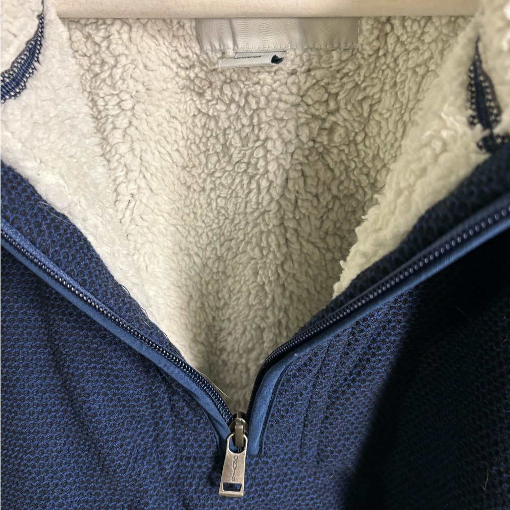 Orvis Men’s Large Navy Blue Quarter Zip Pullover - Picture 3 of 9